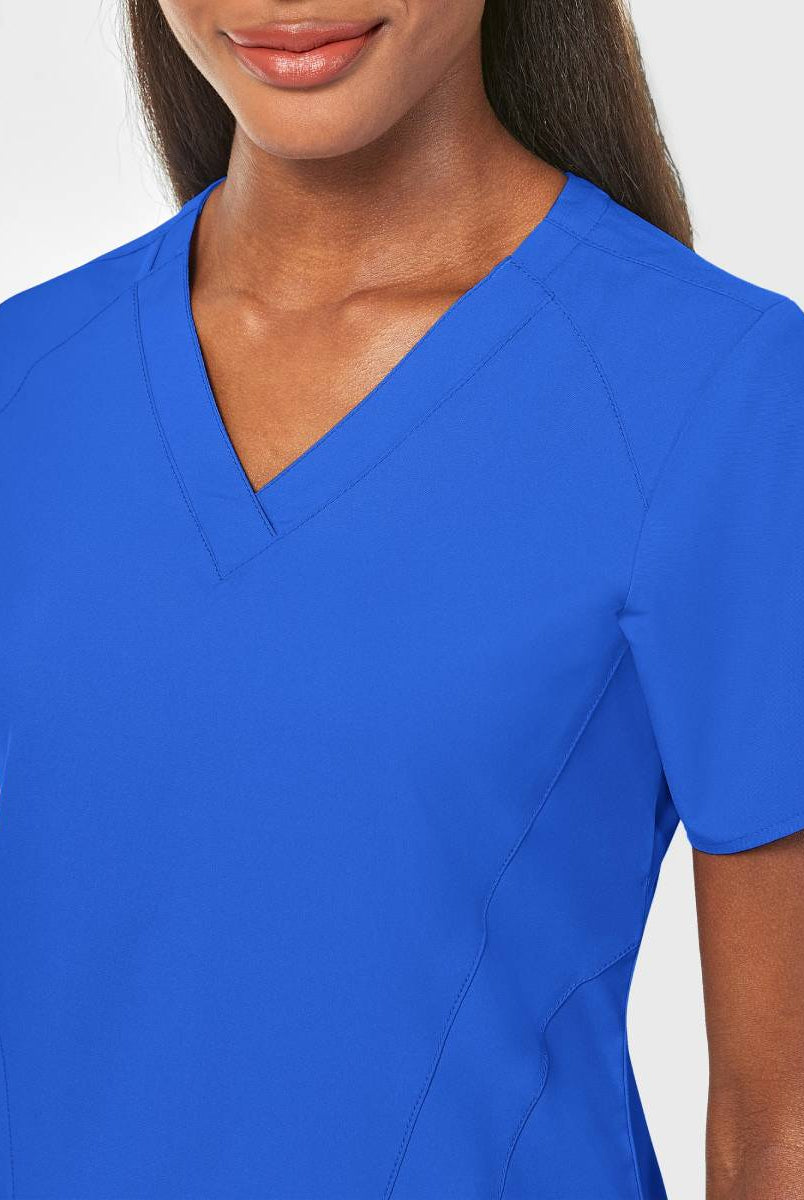 W123 WOMENS STYLIZED V-NECK TOP | ROYAL BLUE