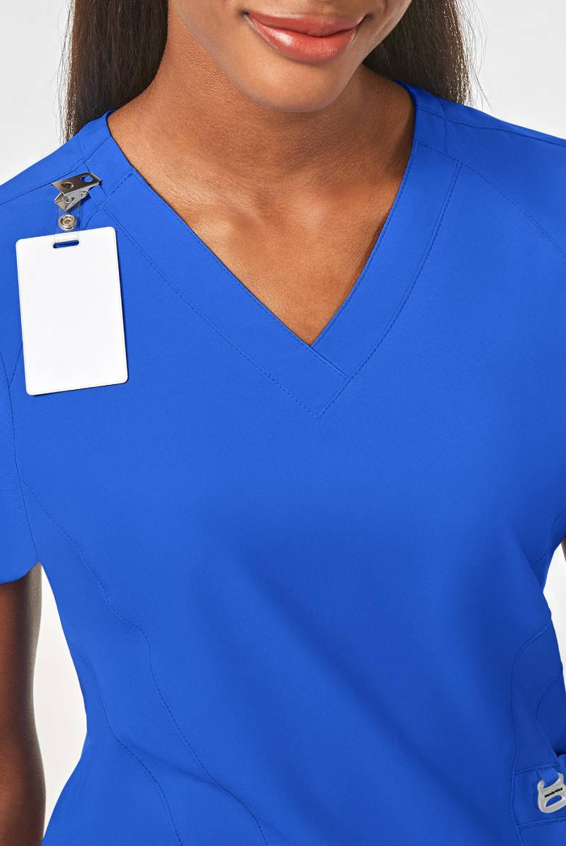 W123 WOMENS STYLIZED V-NECK TOP | ROYAL BLUE