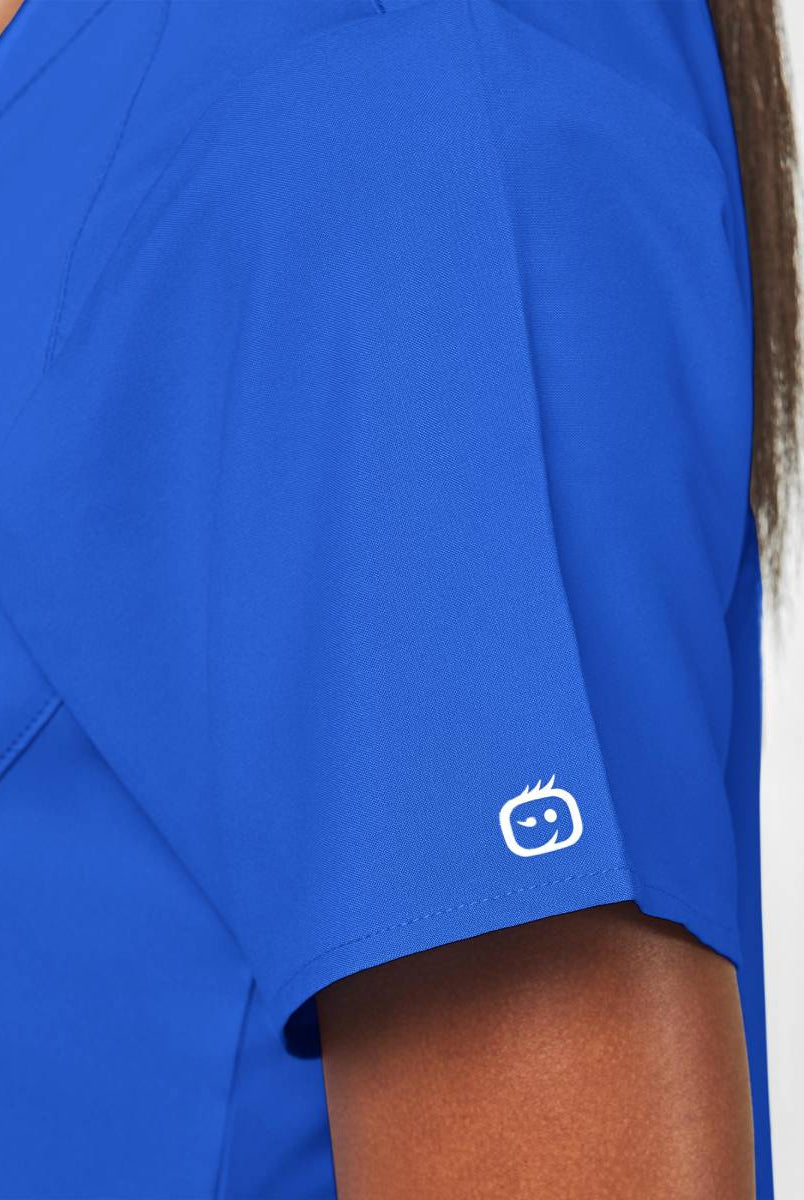W123 WOMENS STYLIZED V-NECK TOP | ROYAL BLUE
