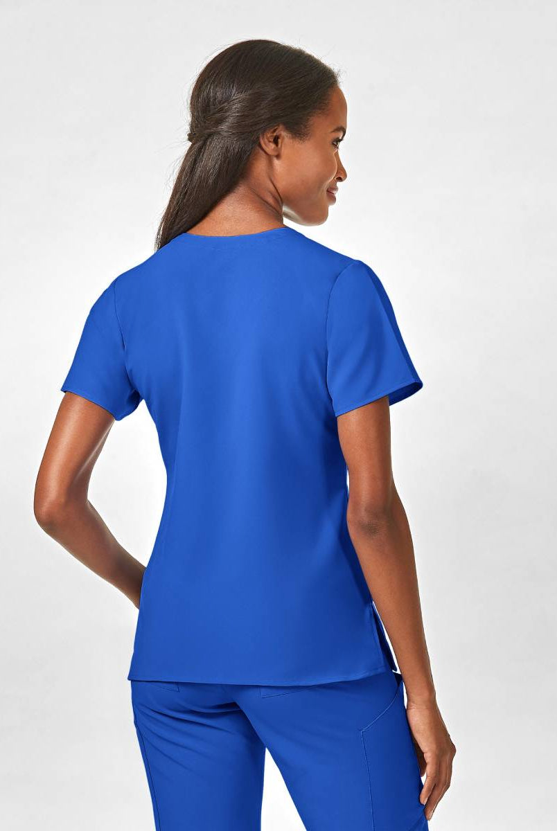 W123 WOMENS STYLIZED V-NECK TOP | ROYAL BLUE