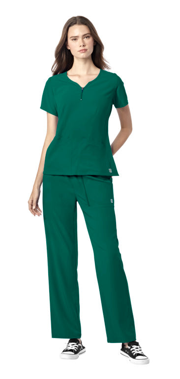 6529 Wonderwink Aero Women’s Quarter Zip Notch Neck Top | Hunter Green