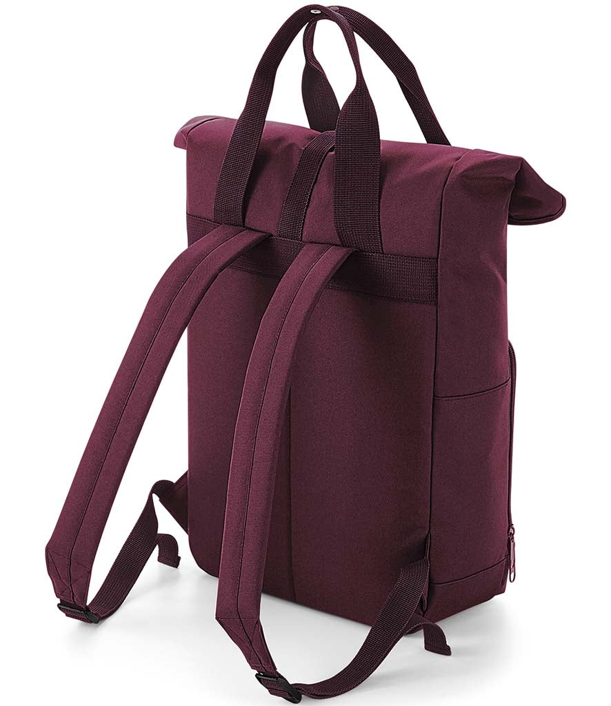 BG118 BagBase Recycled Twin Handle Roll-Top Backpack | Wine