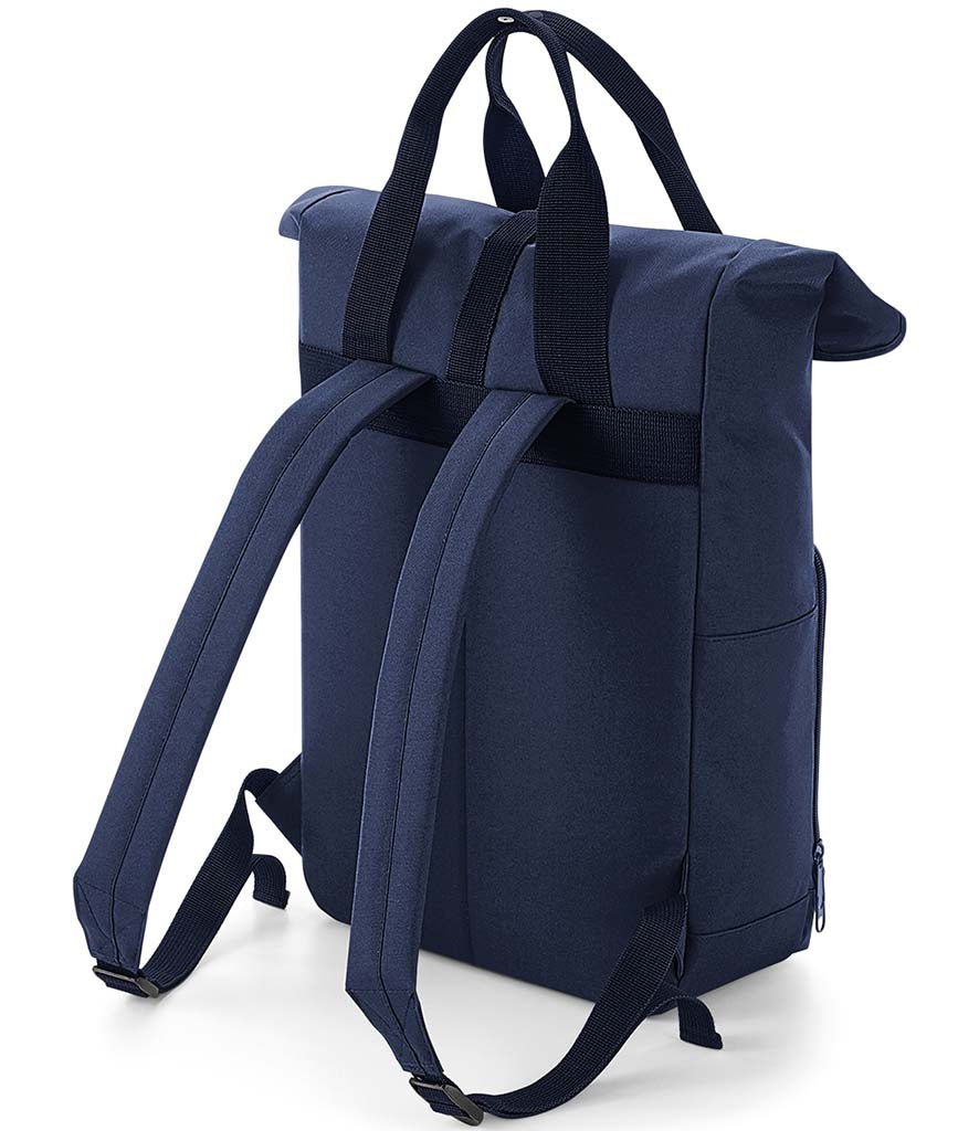 BG118 BagBase Recycled Twin Handle Roll-Top Backpack | NAVY