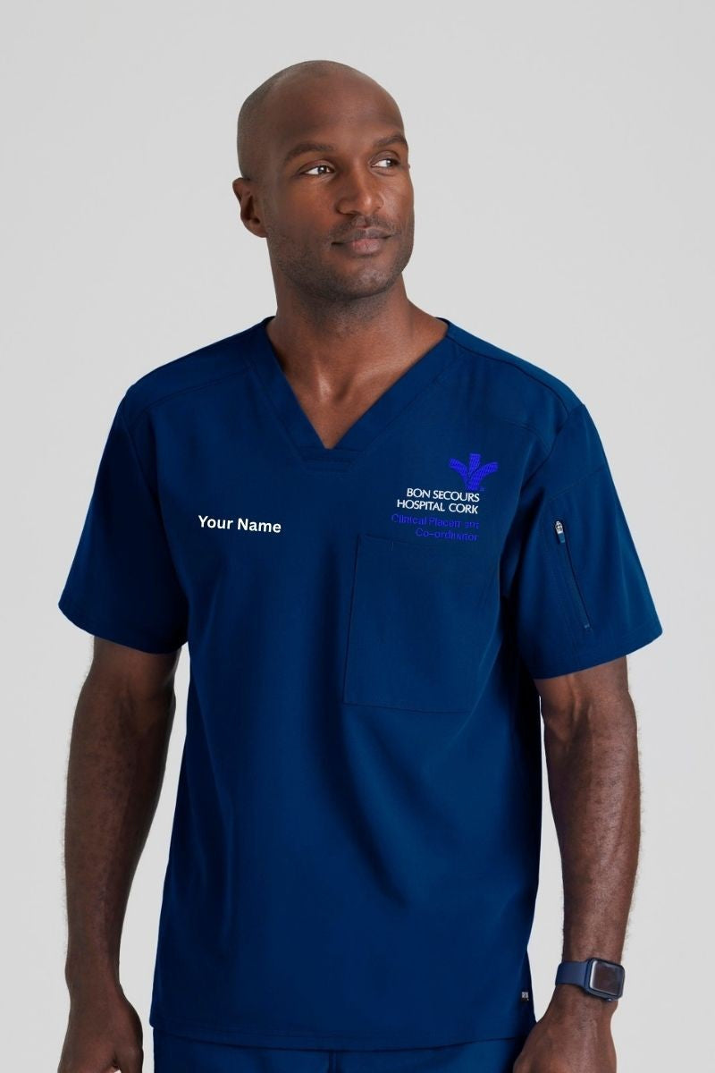 Manager's Murphy V-Neck Scrub Top with BonSecours Cork logo and your name | CPC