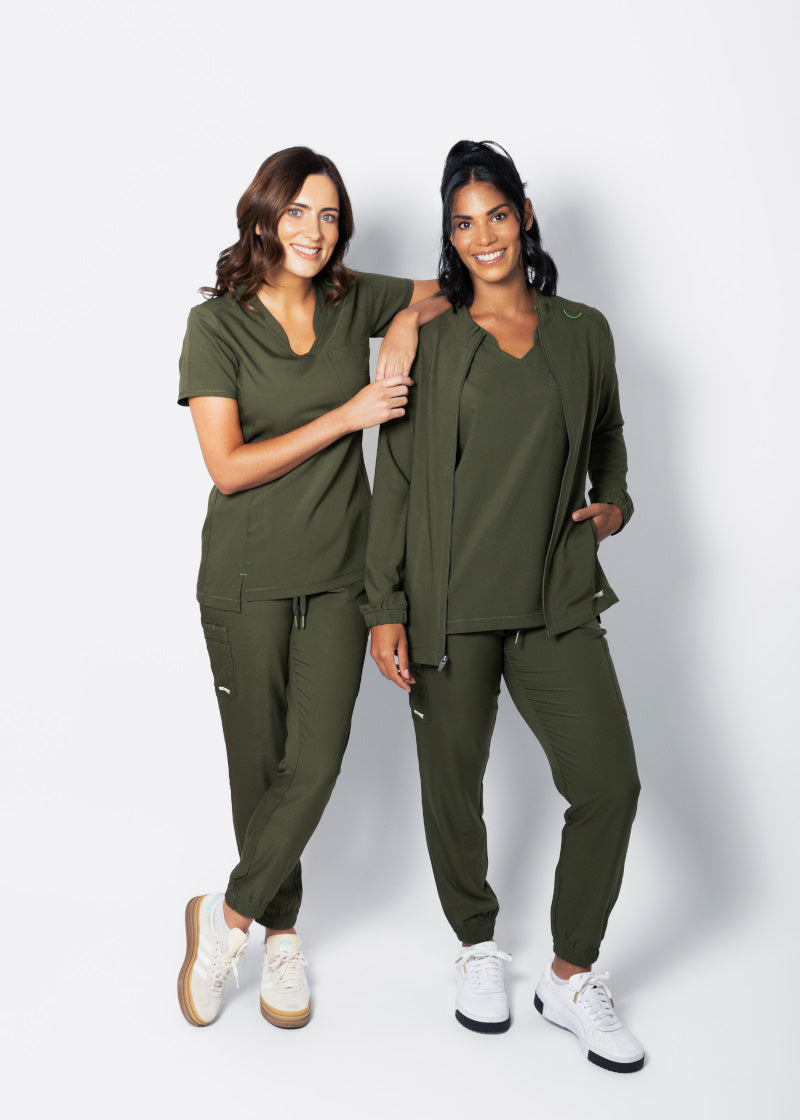 Grey's Anatomy Evolve Sway Scrub Top | Fern