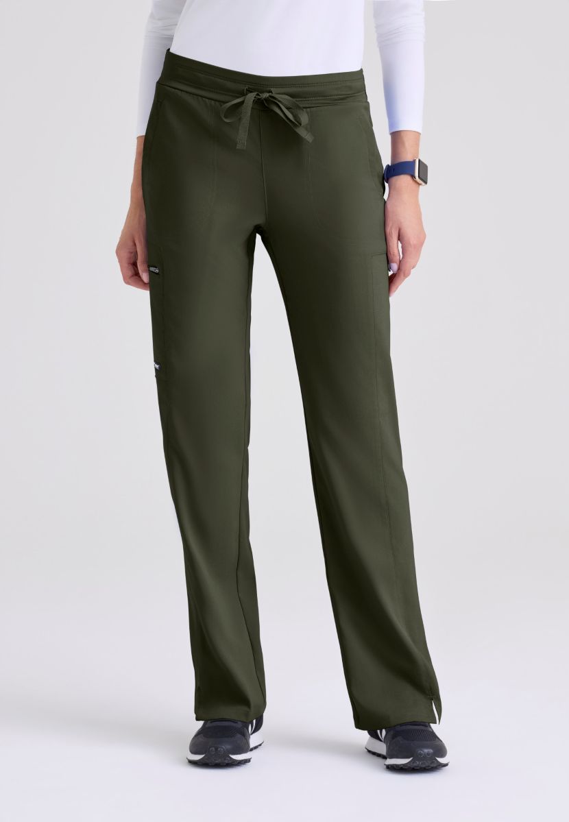Greys Anatomy Kim 3 Pocket Elastic Back Waistband Zip-Pocket Pants | OLIVE