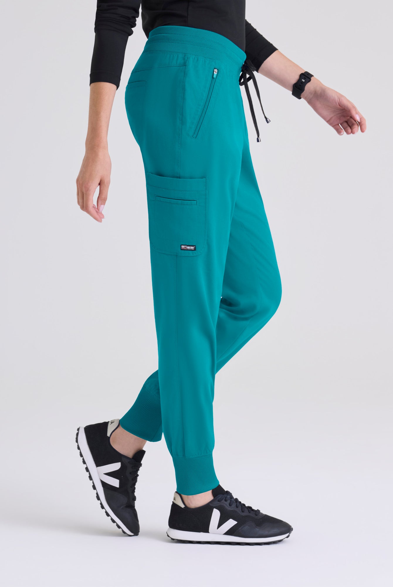 Grey's Anatomy Eden Women's 5-Pocket Cargo Jogger Scrub Trousers | Teal