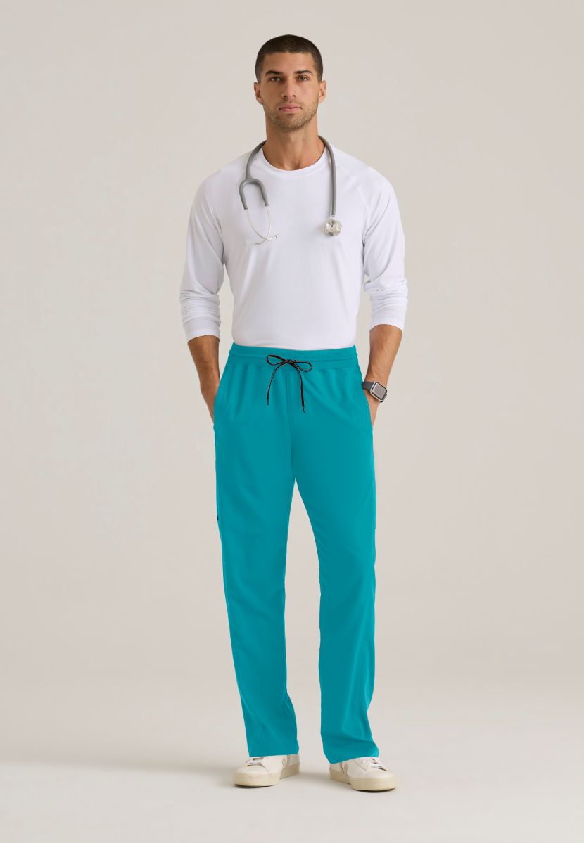 Grey's Anatomy Men's 6 Pocket Straight Pant | Teal