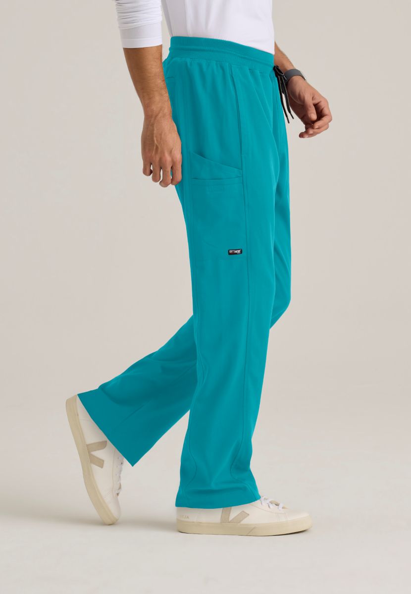 Grey's Anatomy Men's 6 Pocket Straight Pant | Teal
