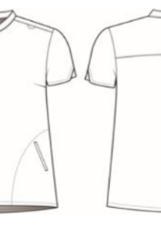 Grey's Anatomy Avery 2 Pocket Banded Collar Top | MAIN-IMAGE