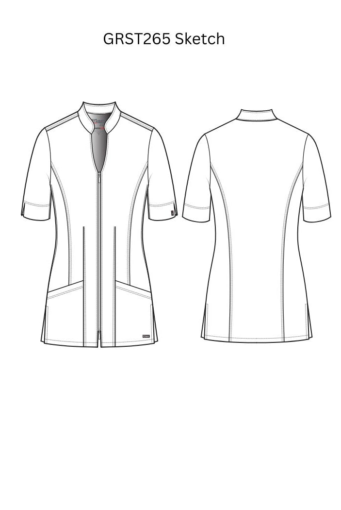 Grey's Anatomy Spandex Stretch Women's Sahar 2-Pocket Banded Collar Top | MAIN-IMAGE