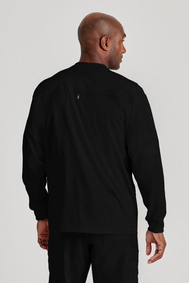 Grey's Anatomy by Barco Spandex Stretch Men's Antimicrobial Warm-Up Scrub Jacket | BLACK
