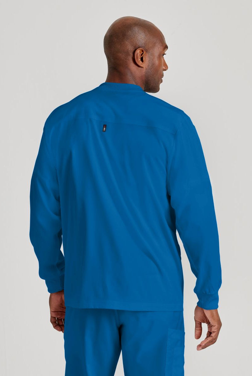 Grey's Anatomy by Barco Spandex Stretch Men's Antimicrobial Warm-Up Scrub Jacket | New Royal