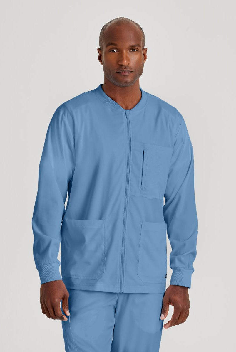 Grey's Anatomy by Barco Spandex Stretch Men's Antimicrobial Warm-Up Scrub Jacket | TRUE CEIL
