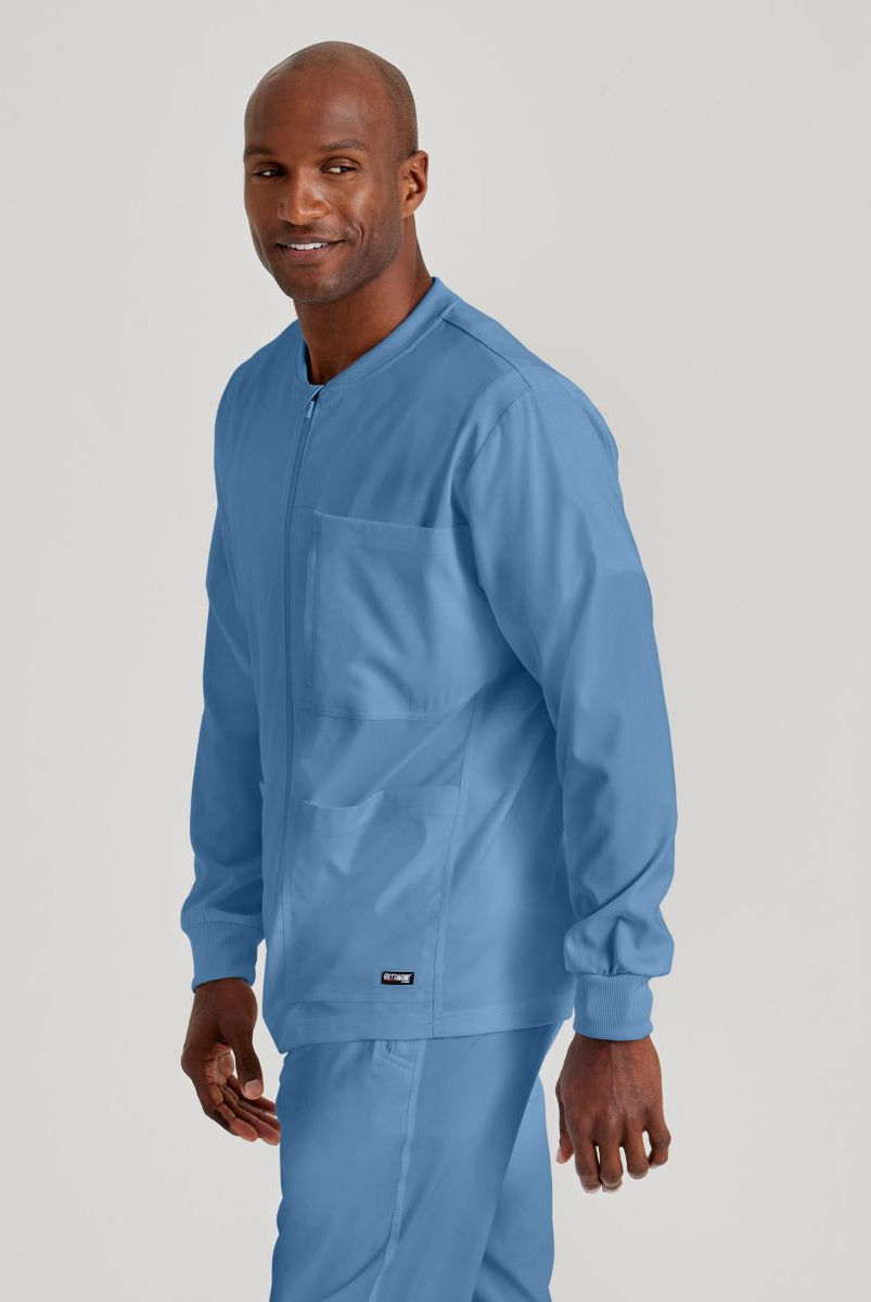 Grey's Anatomy by Barco Spandex Stretch Men's Antimicrobial Warm-Up Scrub Jacket | TRUE CEIL