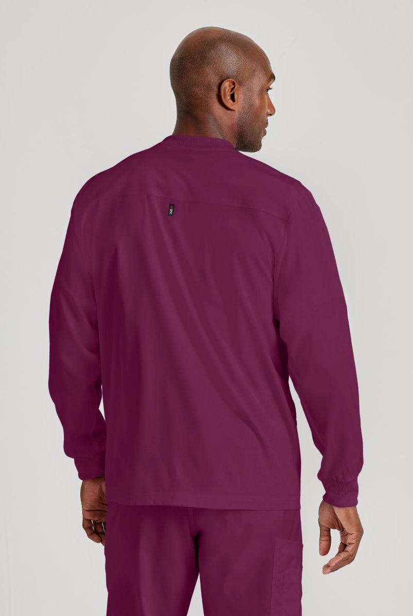 Grey's Anatomy by Barco Spandex Stretch Men's Antimicrobial Warm-Up Scrub Jacket | Wine