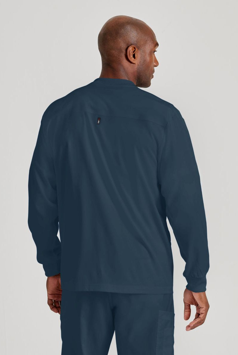 Grey's Anatomy by Barco Spandex Stretch Men's Antimicrobial Warm-Up Scrub Jacket | Steel