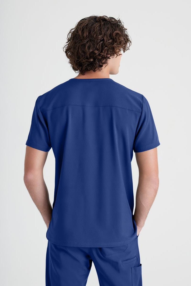 Grey's Anatomy Evolve Piped V-Neck Male Top | NAVY