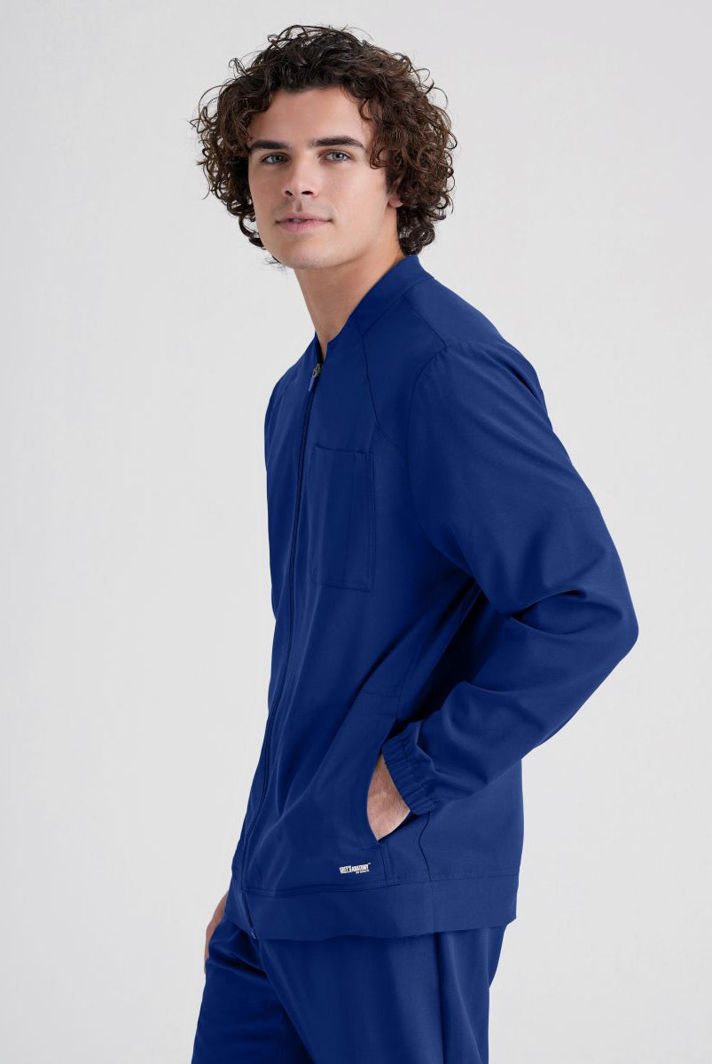 Grey's Anatomy Evolve 3 Pocket Banded Collar Male Warm Up | NAVY