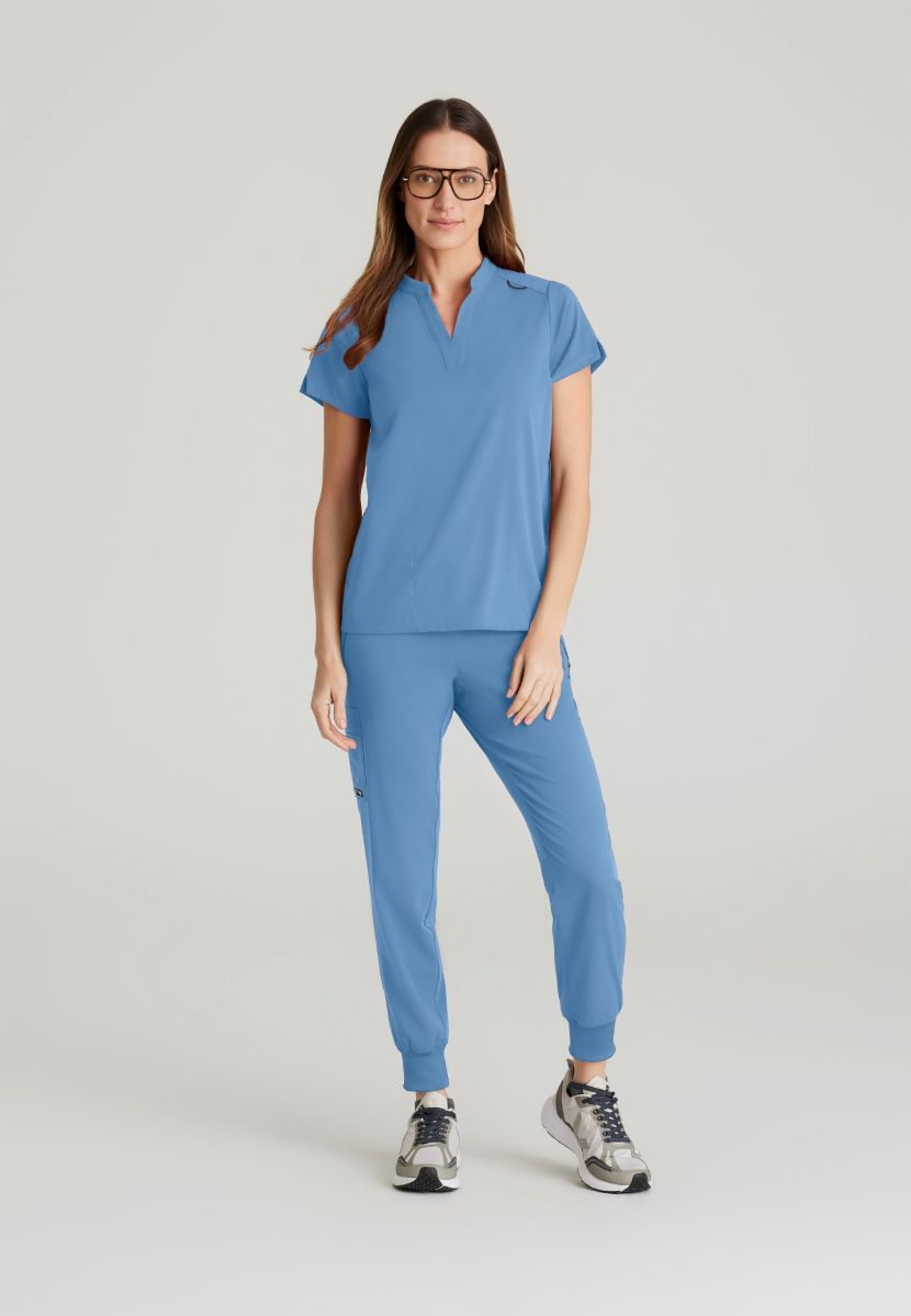 Grey's Anatomy Avery 2 Pocket Banded Collar Top | TRUE CEIL