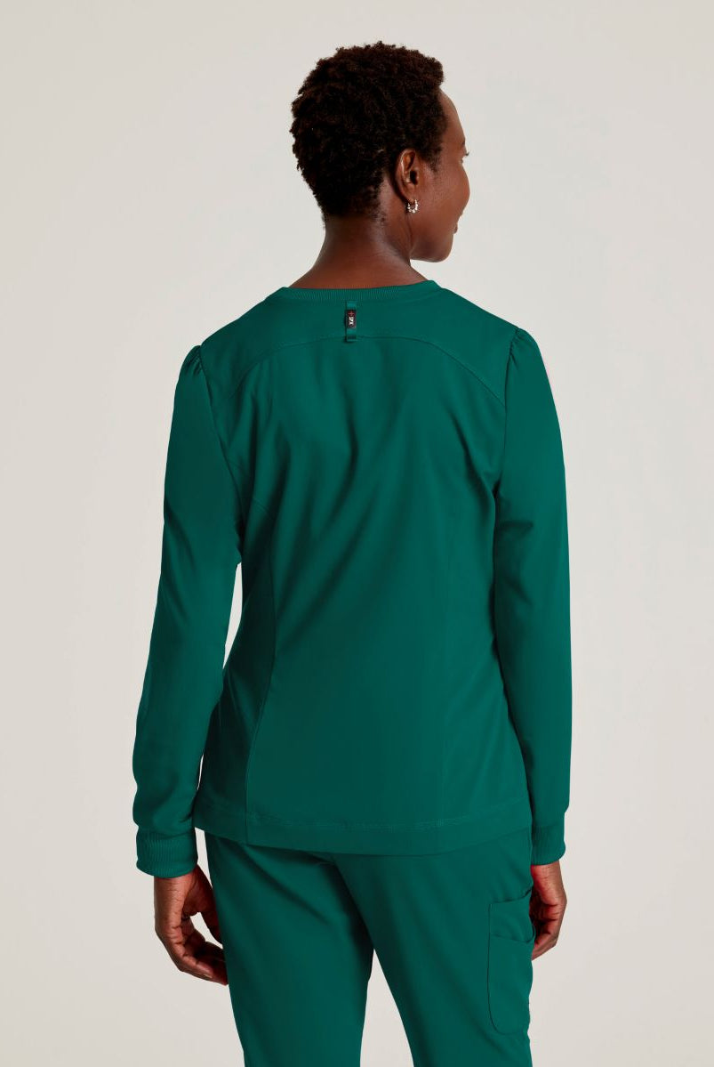 Grey's Anatomy Spandex Stretch Millie Jacket-3 Pocket Zip Jacket | Hunter Green