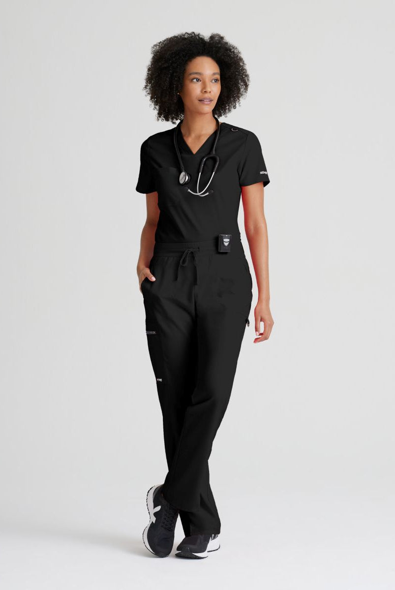 Grey's Anatomy Bree Tuck-in Scrub Top | BLACK