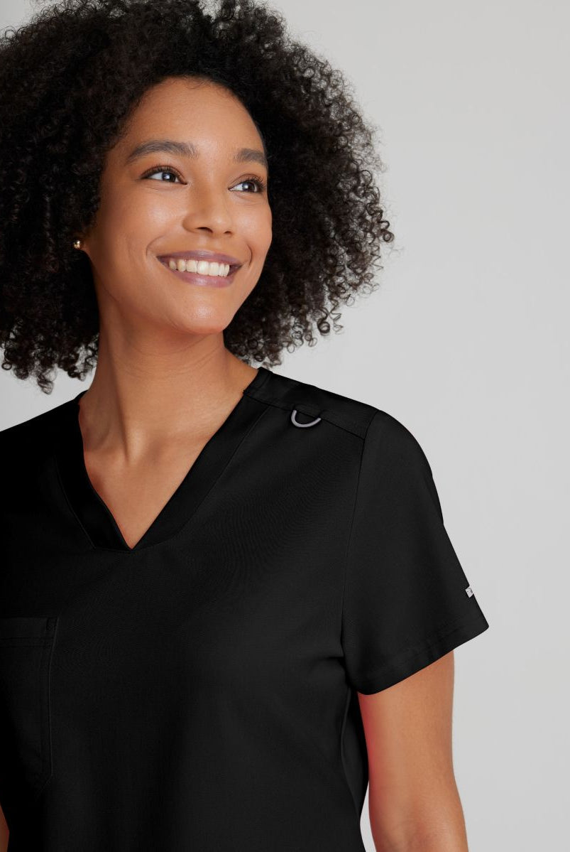 Grey's Anatomy Bree Tuck-in Scrub Top | BLACK