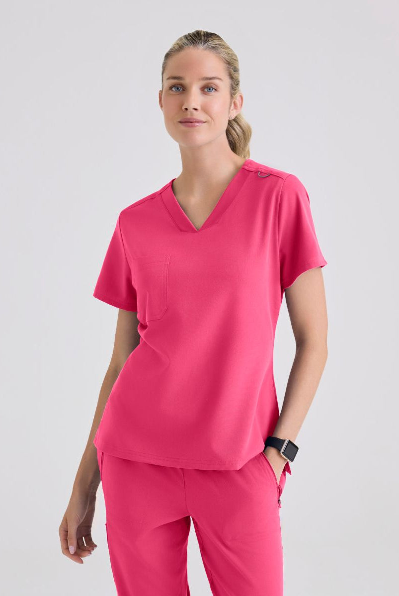 Grey's Anatomy Bree Tuck-in Scrub Top | VIBRANCE PINK