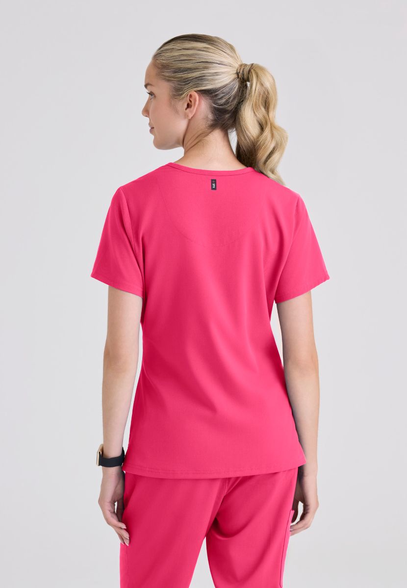 Grey's Anatomy Bree Tuck-in Scrub Top | VIBRANCE PINK