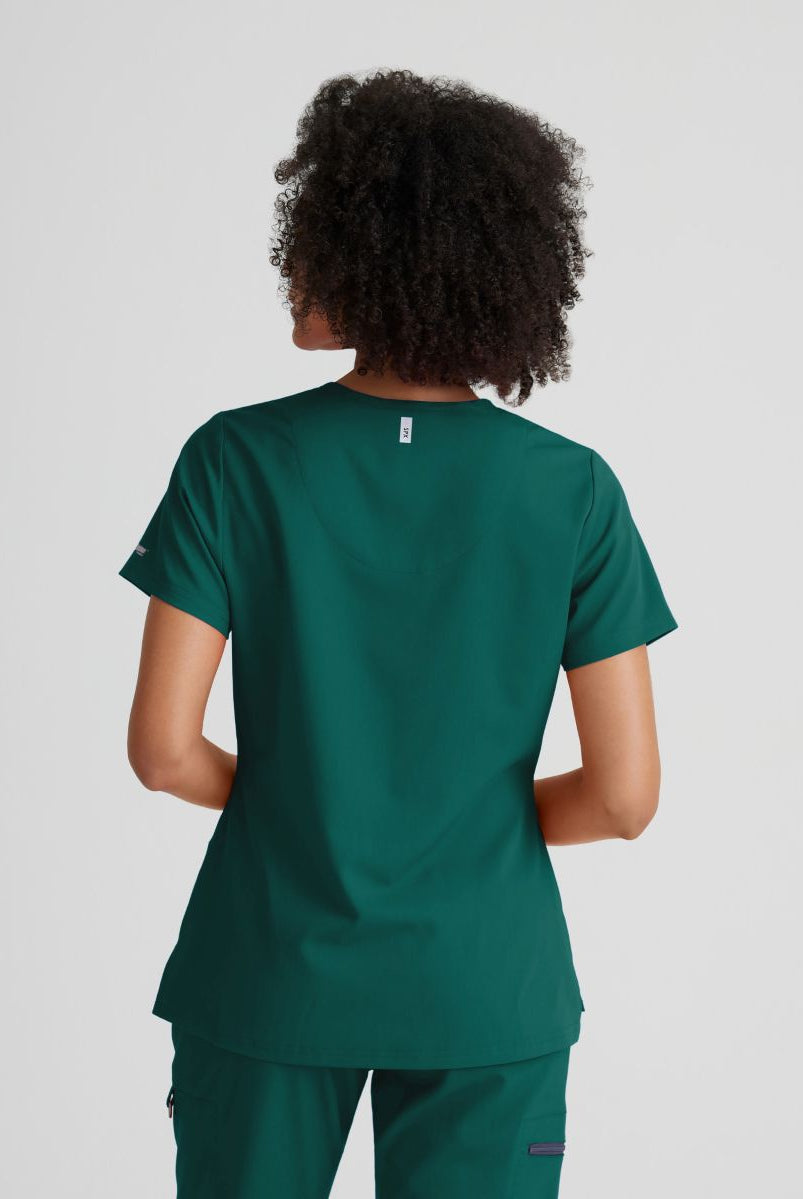 Grey's Anatomy Bree Tuck-in Scrub Top | Hunter Green