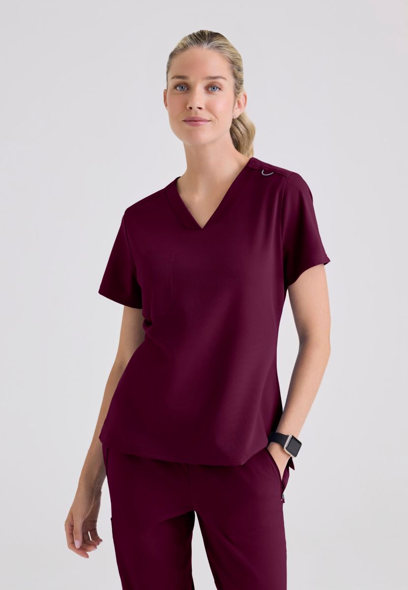 Grey's Anatomy Bree Tuck-in Scrub Top | Wine