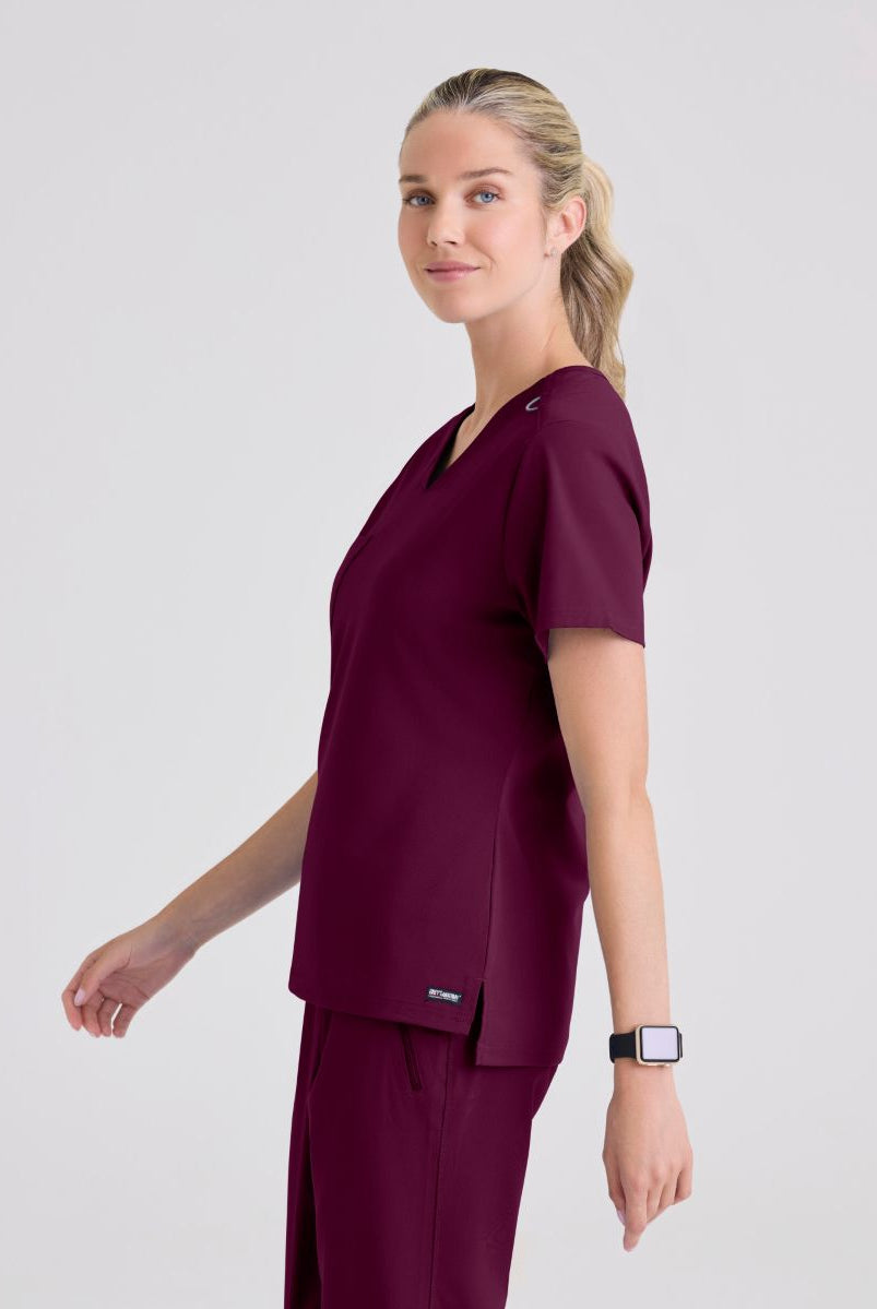 Grey's Anatomy Bree Tuck-in Scrub Top | Wine