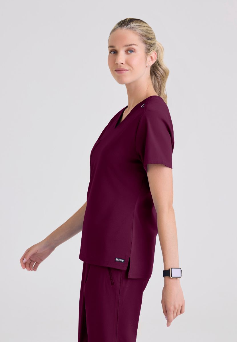 Grey's Anatomy Bree Tuck-in Scrub Top | Wine