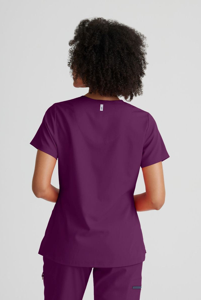 Grey's Anatomy Bree Tuck-in Scrub Top | Wine