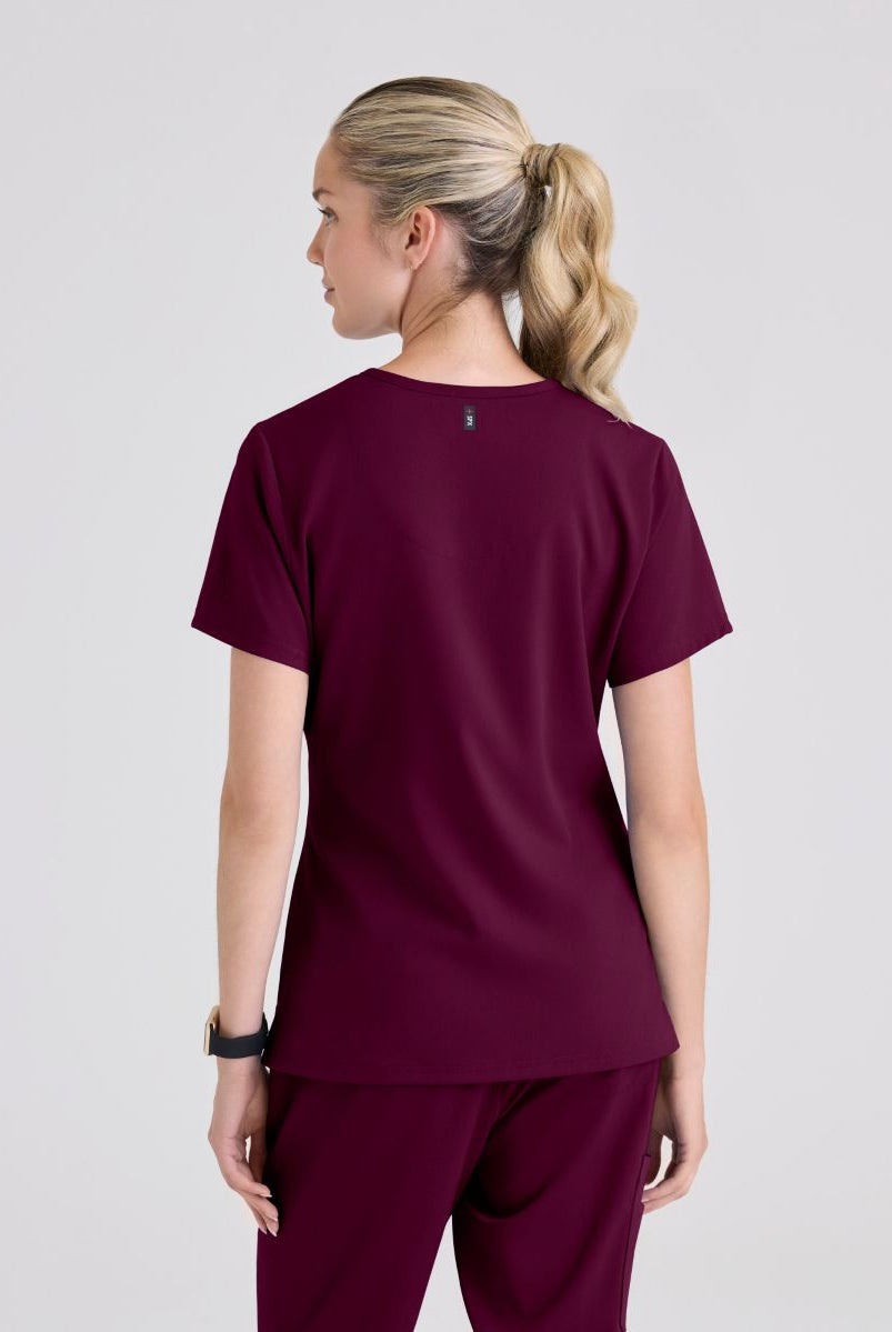 Grey's Anatomy Bree Tuck-in Scrub Top | Wine