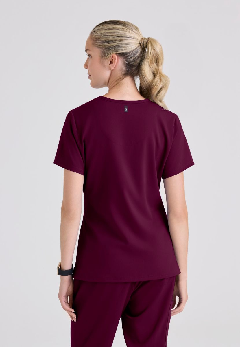 Grey's Anatomy Bree Tuck-in Scrub Top | Wine