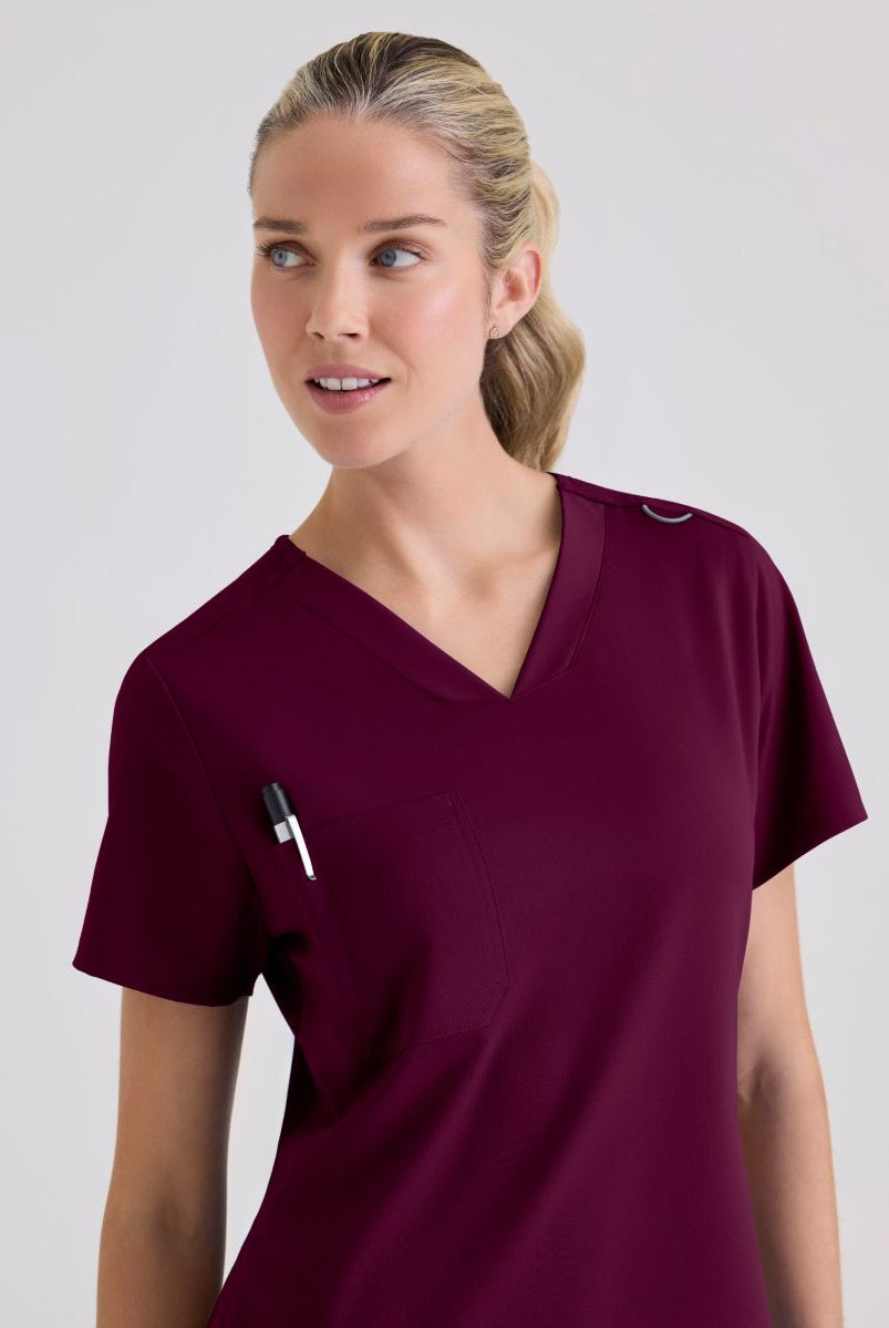 Grey's Anatomy Bree Tuck-in Scrub Top | Wine