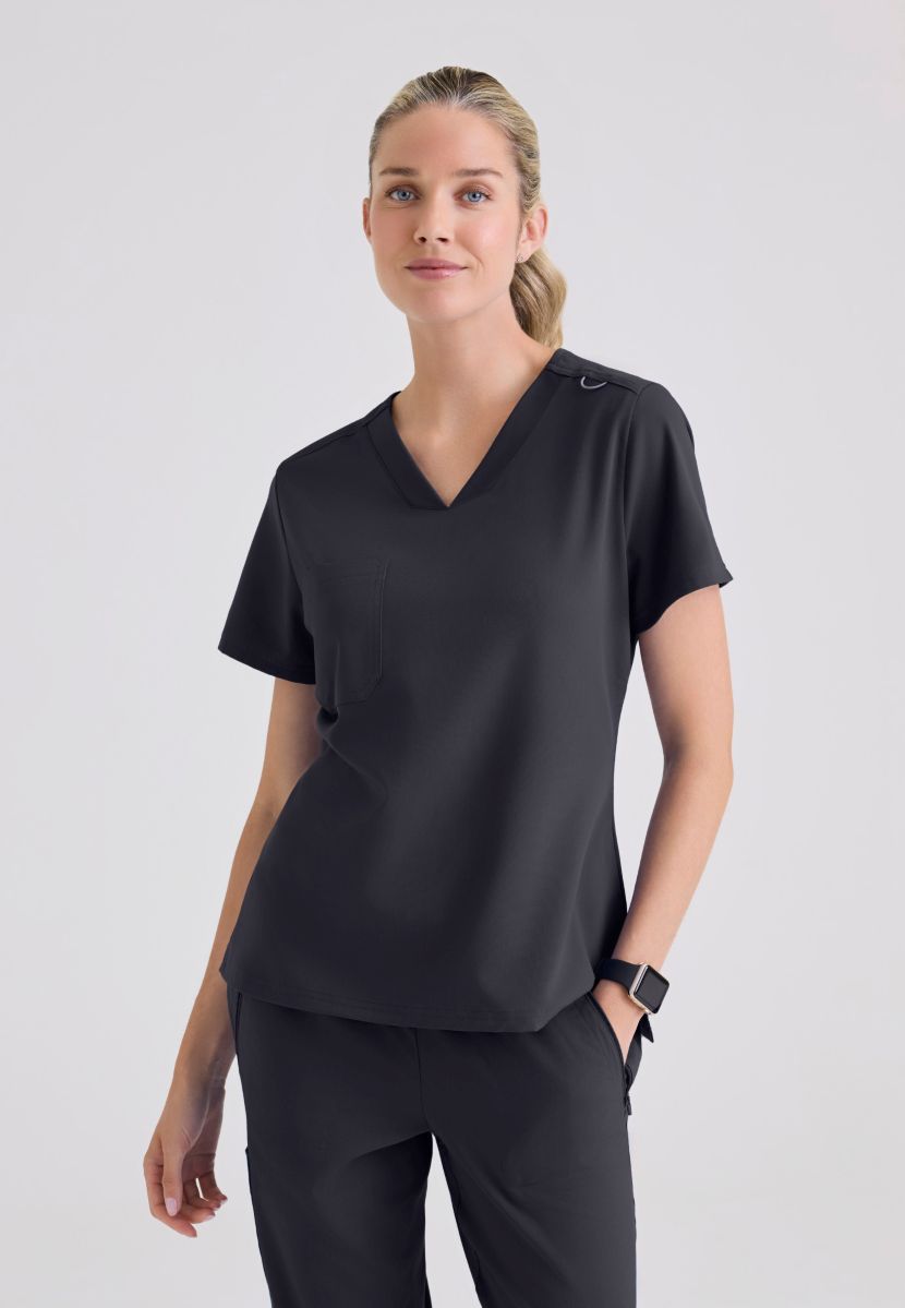 Grey's Anatomy Bree Tuck-in Scrub Top | Steel
