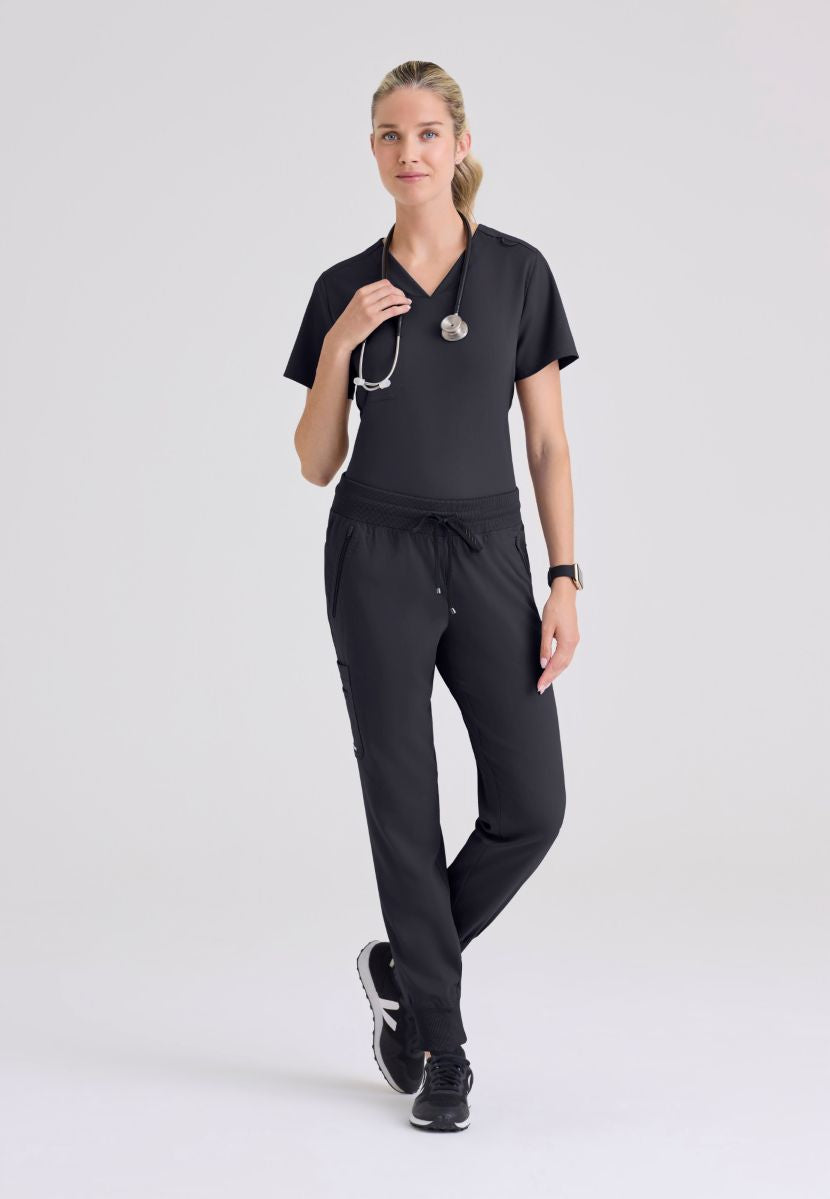 Grey's Anatomy Bree Tuck-in Scrub Top | Steel