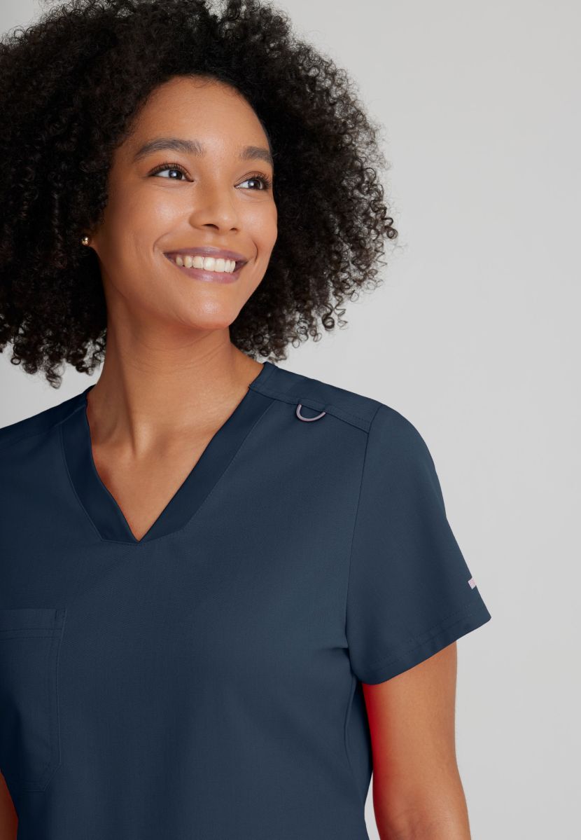 Grey's Anatomy Bree Tuck-in Scrub Top | Steel