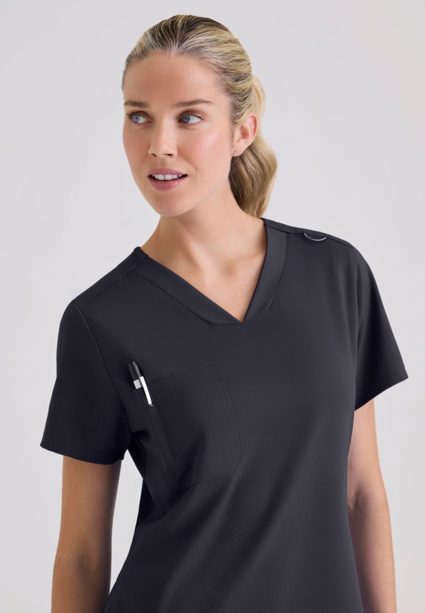 Grey's Anatomy Bree Tuck-in Scrub Top | Steel