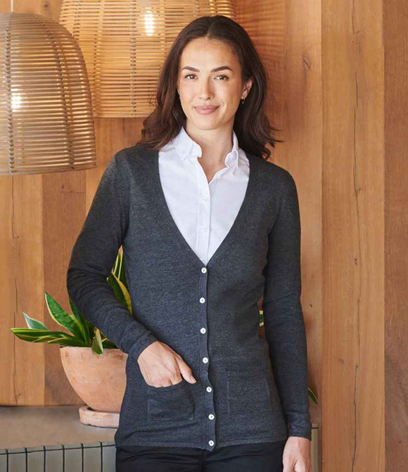 Ladies Cotton Acrylic V Neck Cardigan