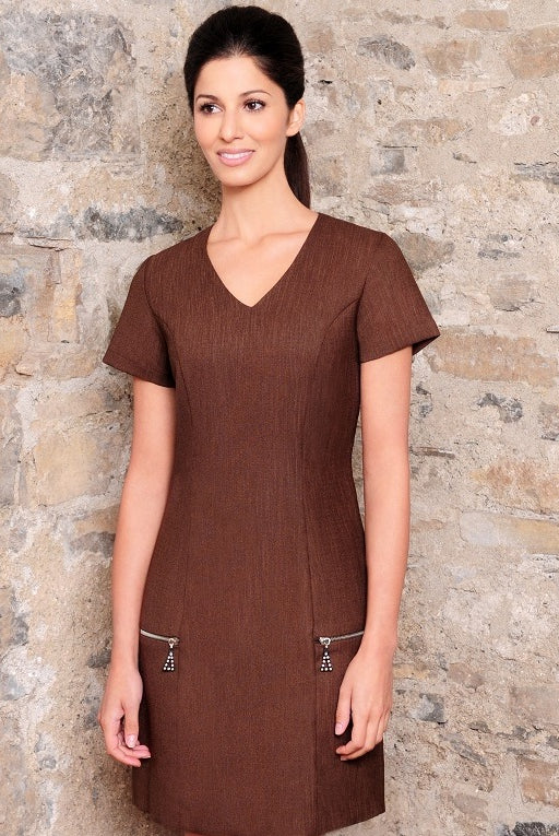 HAZEL DRESS⚡⚡⚡-70% OFF ✨ | BROWN LINEN LOOK