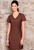 HAZEL  DRESS⚡⚡⚡-70% OFF ✨ | BROWN LINEN LOOK