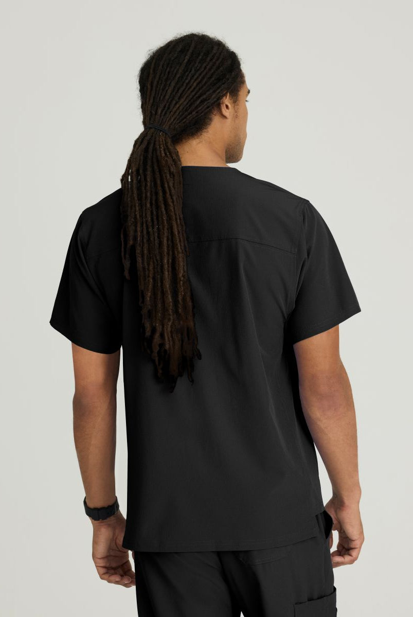 SKECHERS MALE STRUCTURE V-NECK TOP | BLACK