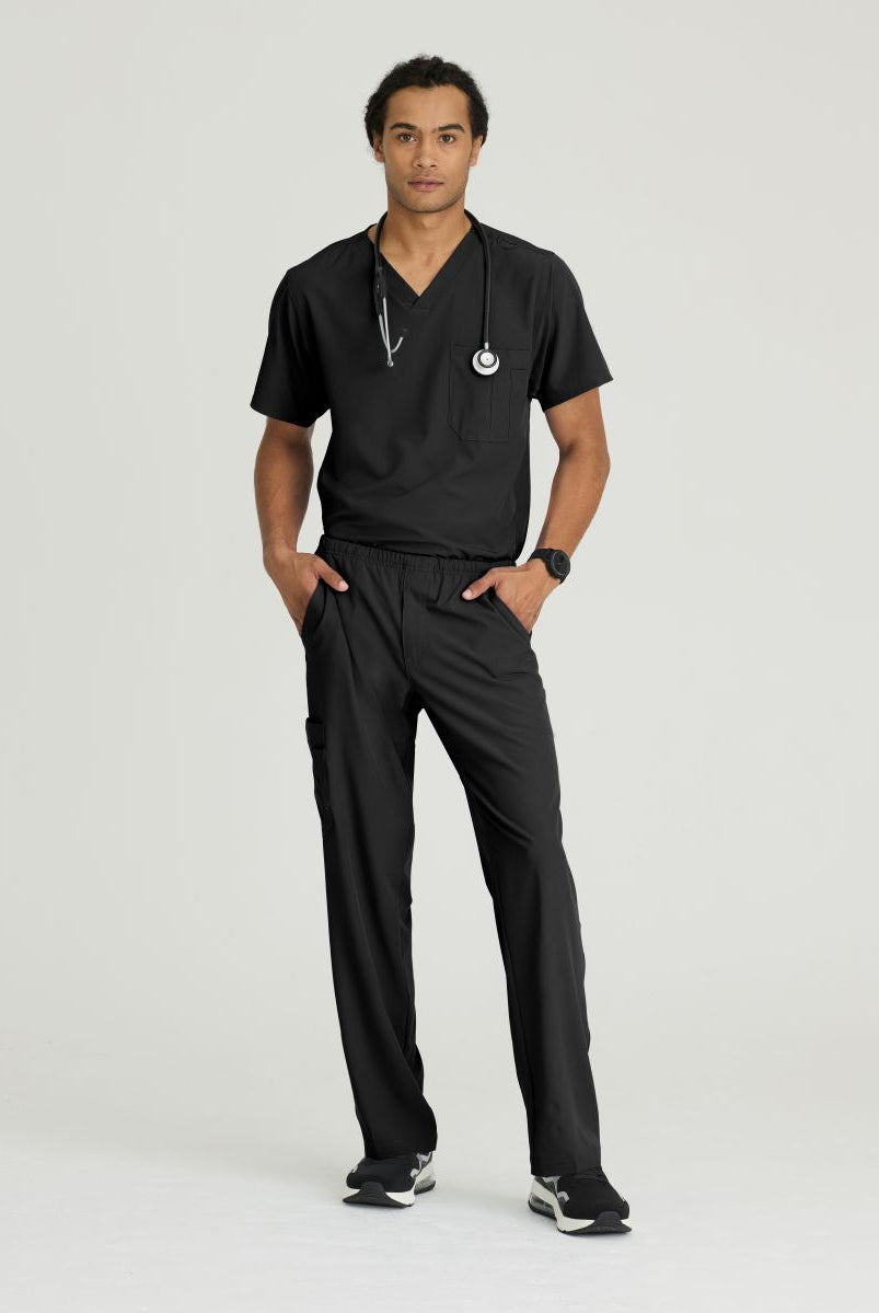 SKECHERS MALE STRUCTURE V-NECK TOP | BLACK