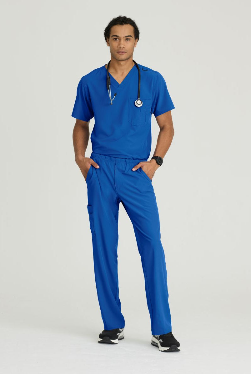 SKECHERS MALE STRUCTURE V-NECK TOP | New Royal