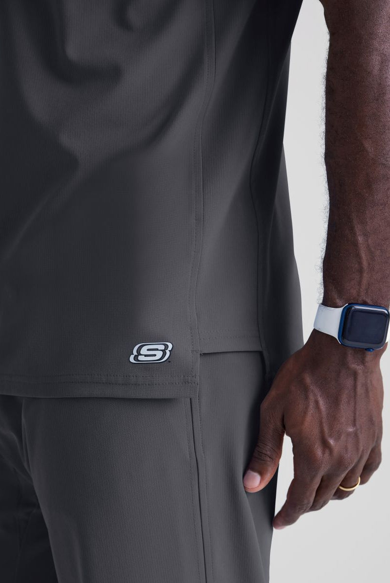 Skechers Structure V-Neck Top | Pewter Grey