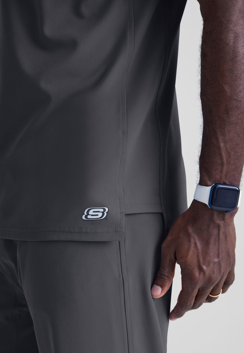 Skechers Structure V-Neck Top | Pewter Grey