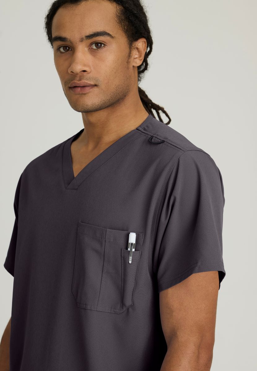 Skechers Structure V-Neck Top | Pewter Grey